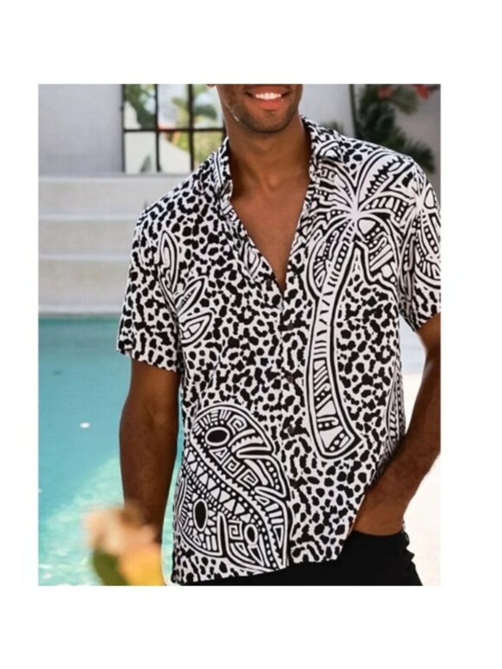 Kenny Flowers The Tiki Tonga Short Sleeve Shirt S NEW Black Tropical Hawaiian